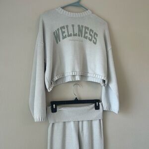 Wellness Wide Leg Pants & Sweatshirt Set